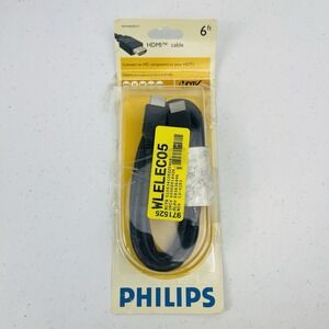 Philips Quality Hi Definition TV Cable 6 ft HDMI 1080P HDTV Open Box